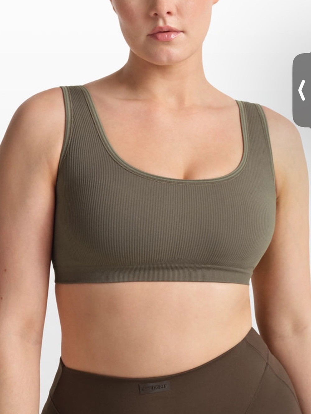 Ribbed Scoop Neck Bralette in Olive Nike Skims